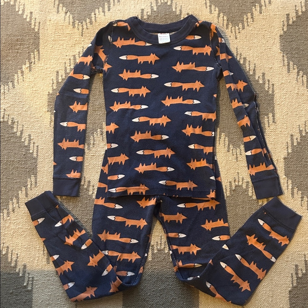 Hanna Andersson Navy and Orange Pajama Set